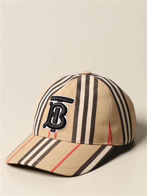 cappello burberry baseball|BURBERRY: striped cotton baseball cap .